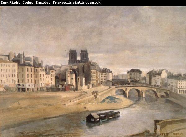 Corot Camille The Seine and the Quai give orfevres